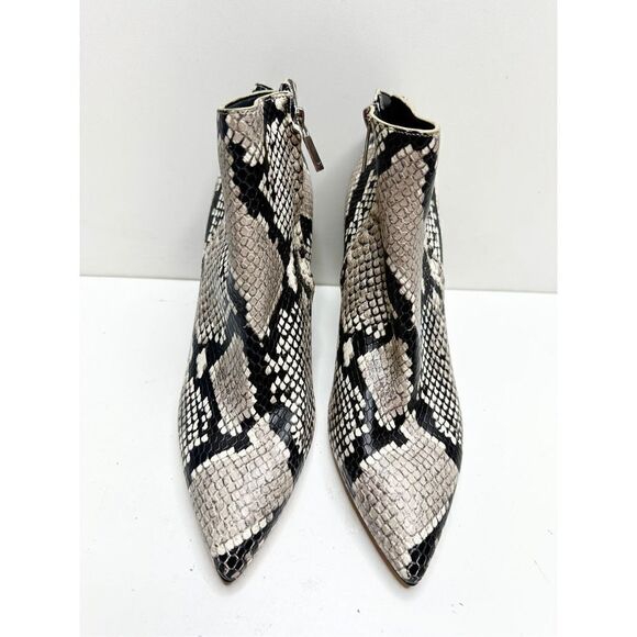Marc Fisher LTD Boots Size 6.5 Beige Snakeskin-Embossed Unno Leather Bootie NEW - Picture 5 of 10
